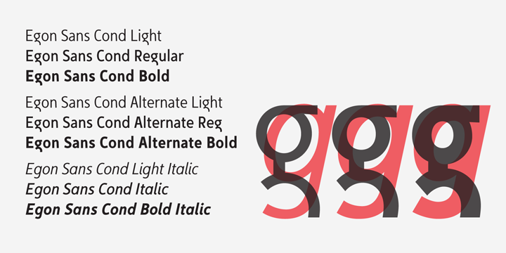 Egon Sans Condensed Bold Italic Font preview